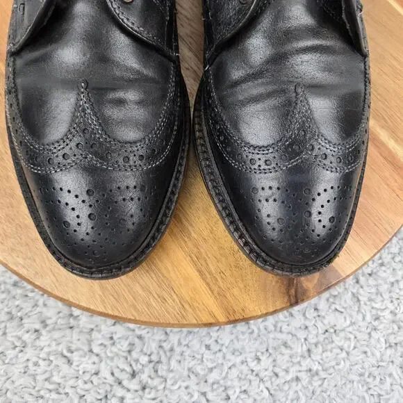 Allen Edmonds Mens 8.5D MacNeil Black Shell Cordovan Wingtip Brogue Oxford Dress